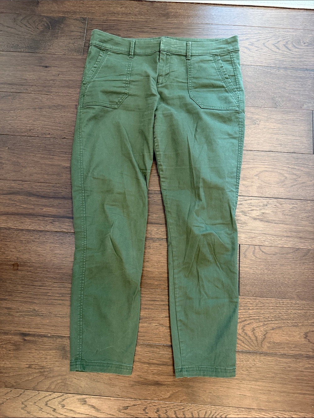 Old Navy Pixie Ankle Pants Womens Size 6 Green Twill Utility Pockets - C54-078